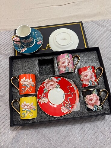 Glazze rose kahve fincanı takımı - Görsel 3