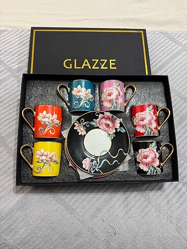 Glazze rose kahve fincanı takımı - Görsel 5