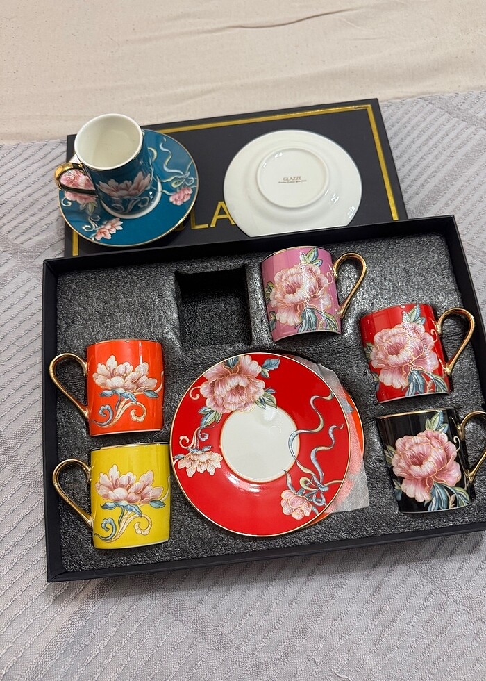 Glazze rose kahve fincanı takımı - Görsel 3