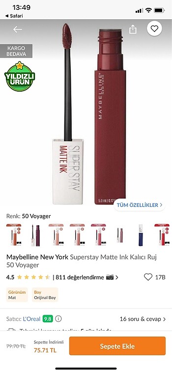 Maybelline super stay no:50