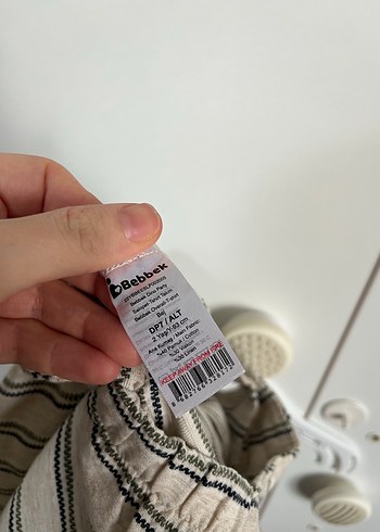 HelloBaby Erkek Bebek Düğmeli Çizgili Keten Salopet