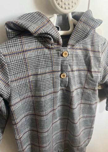 Düğmeli Gri Bebek Tulum - Görsel 2