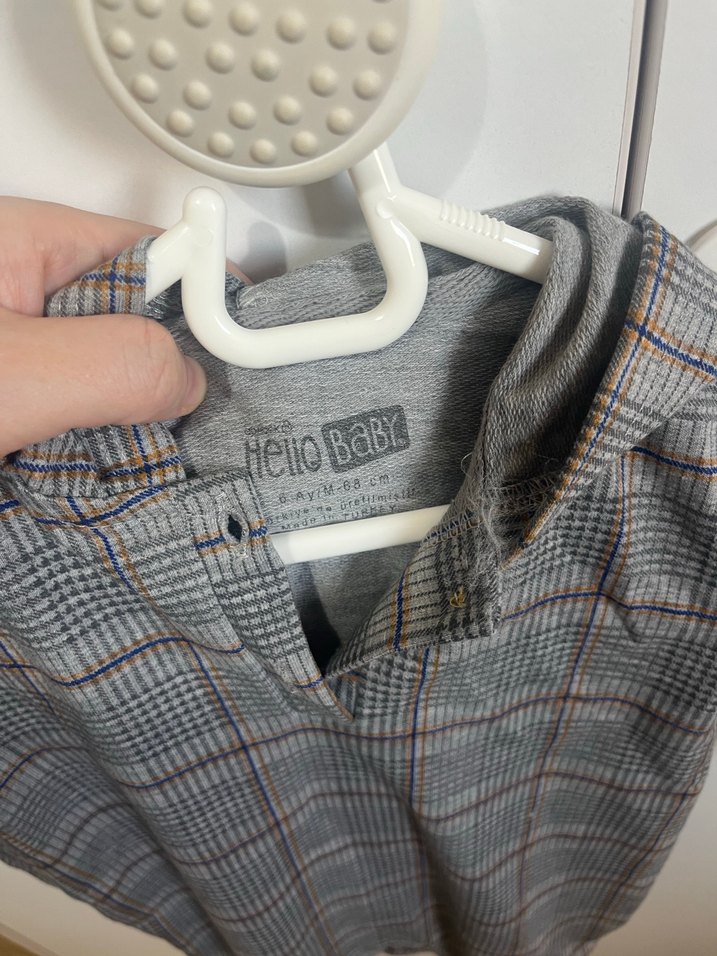 Düğmeli Gri Bebek Tulum - Görsel 3