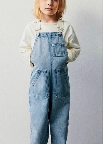Zara çocuk jean salopet