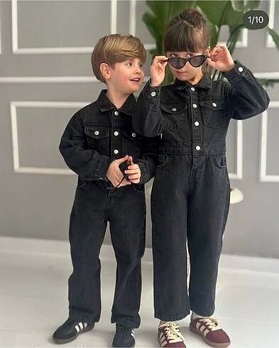 7 Yaş Beden siyah Renk Zara çocuk denim tulum