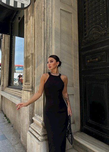 m Beden Siyah Uzun Elbise