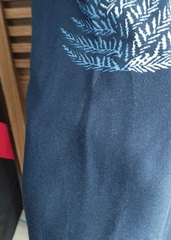 m Beden Erkek Lacivert Kısa Kollu Bağlama Desenli Gömlek
