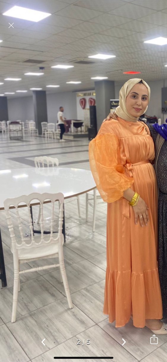 Uzun, Salaş, Drapeli Kadın Abiye Elbise - Görsel 2