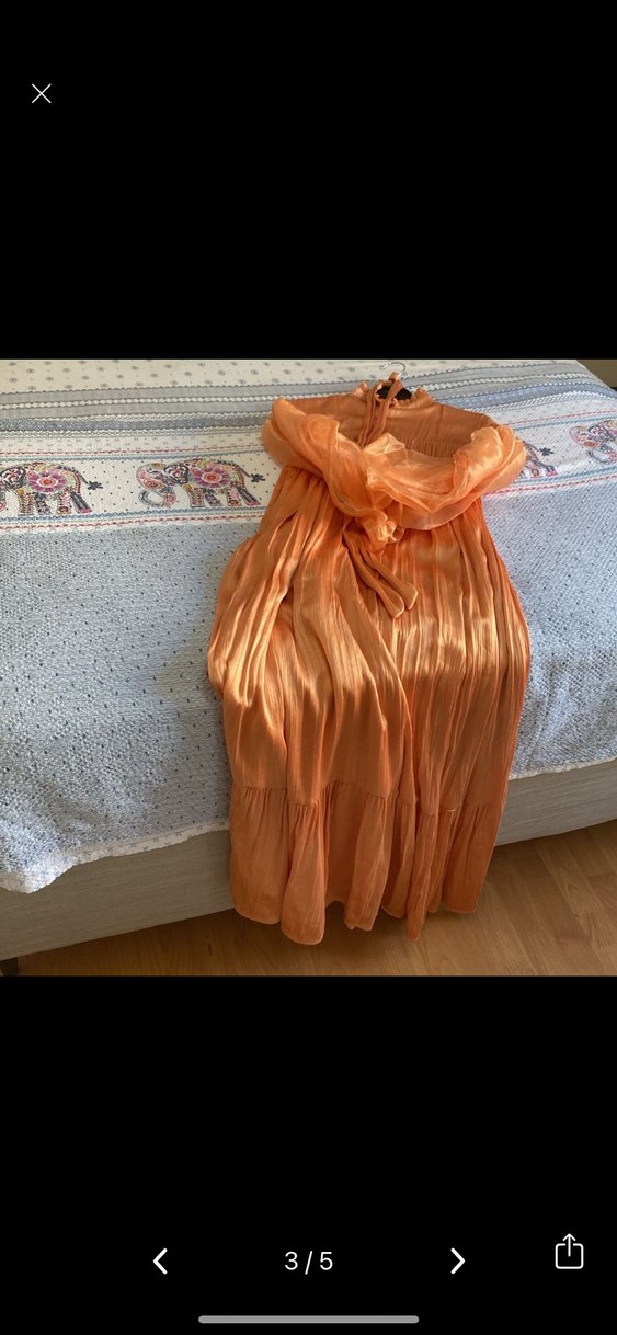 Uzun, Salaş, Drapeli Kadın Abiye Elbise - Görsel 3