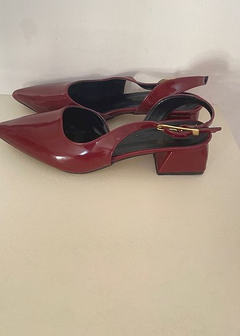 Bordo Rugan Tokalı Stiletto - Görsel 3