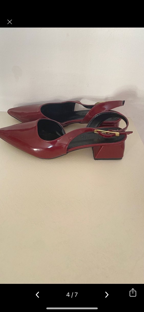 Bordo Rugan Tokalı Stiletto - Görsel 3