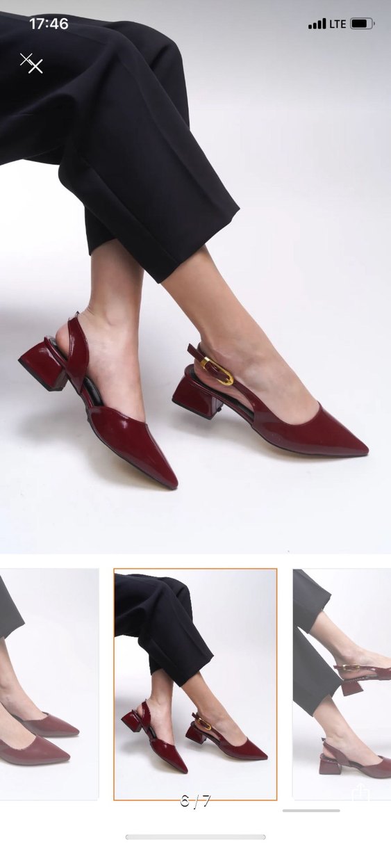 Bordo Rugan Tokalı Stiletto - Görsel 4