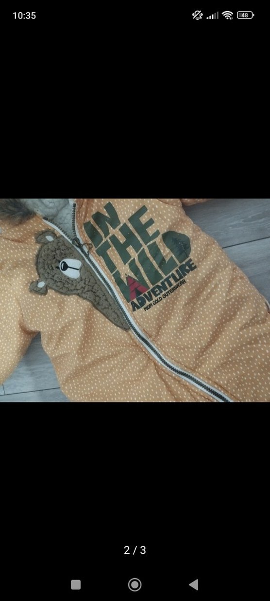 Kürklü Kapüşonlu Kahverengi Bebek Tulumu - Görsel 2