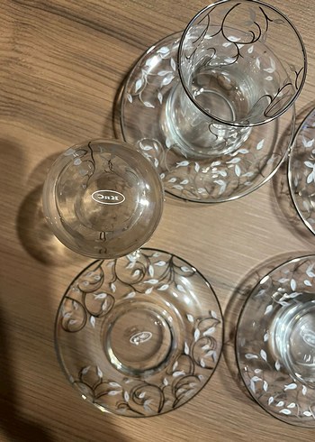 Desenli 6'lı İnce Cam Çay Takımı - Görsel 3