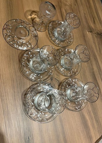 Desenli 6'lı İnce Cam Çay Takımı - Görsel 5