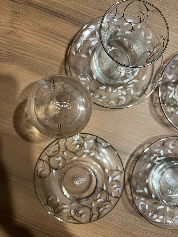 Desenli 6'lı İnce Cam Çay Takımı - Görsel 3