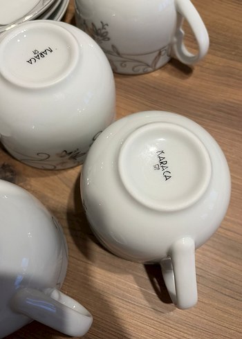 Gri desenli beyaz çay fincan takımı (6lı) - Görsel 5