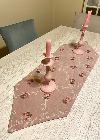 Pembe Pastel Masa Örtüsü (Runner) - Görsel 2