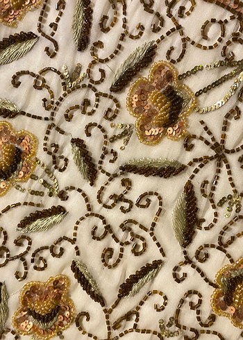 Nakışlı Bohem Bej ve Gri Masa Örtüsü - Görsel 3