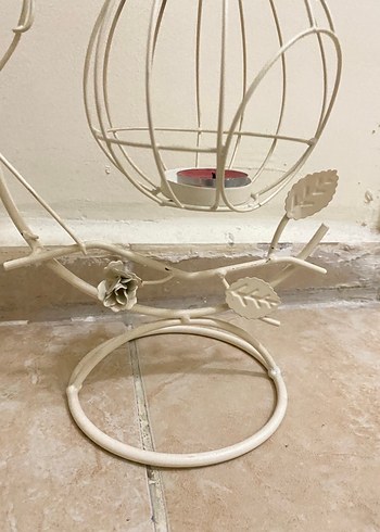 Beyaz Kuşlu Dekoratif Mumluk - Görsel 4