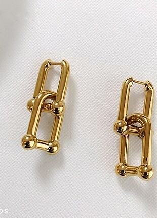 Markasız Ürün Rodyum üzeri gold kaplama Tiffany küpe
