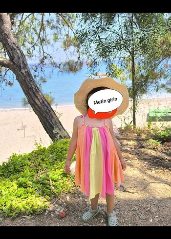 Kız Çocuk Pastel Renkli Bohem Askılı Elbise yazlık elbise