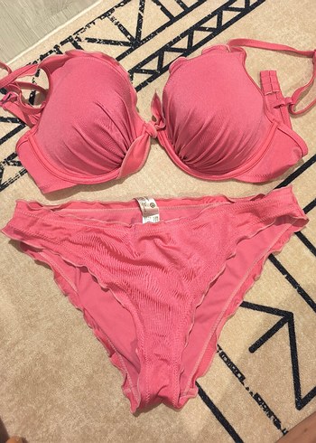 40 Beden pembe Renk Pembe Strappy bikini takımı