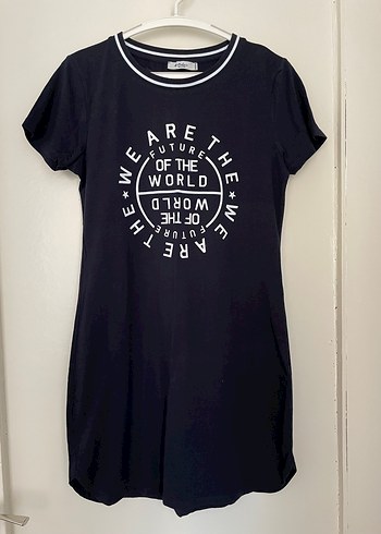 Baskılı kısa kollu günlük elbise - Görsel 2