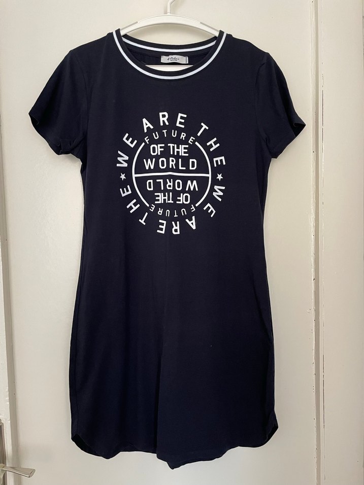 Baskılı kısa kollu günlük elbise - Görsel 2