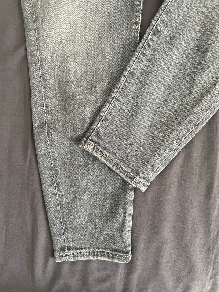 Gri Kadın Denim Pantolon - Normal Boy - Görsel 3