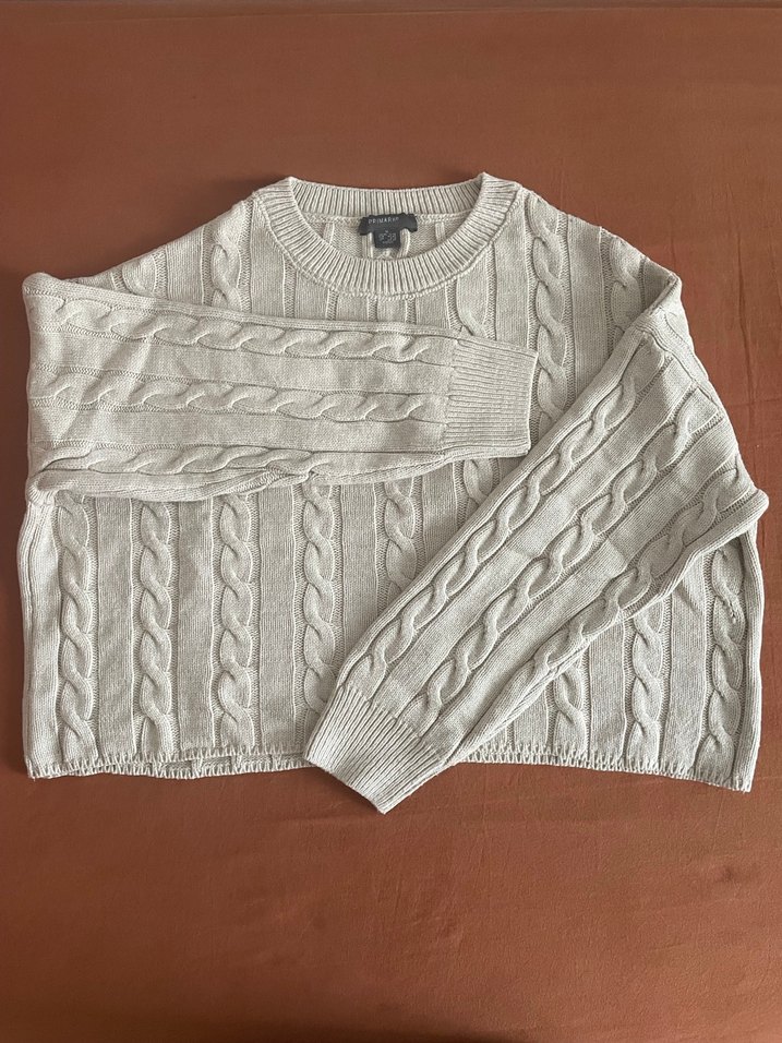 Bej Örgü Kadın Kazak - Görsel 2