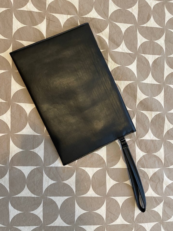 Kadın Siyah Deri Fermuarlı Clutch Çanta - Görsel 2