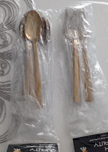 Parlak Altın Renkli Çatal Kaşık Seti - Görsel 2