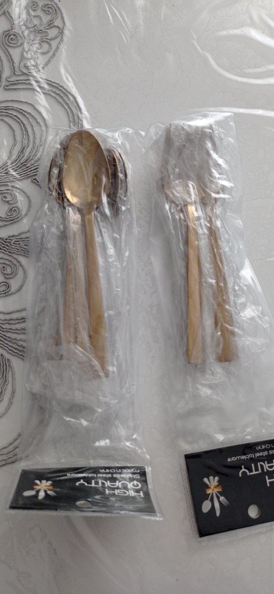 Parlak Altın Renkli Çatal Kaşık Seti - Görsel 2