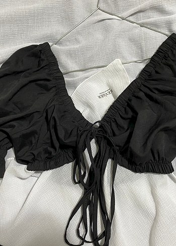 Siyah Fırfırlı Mini Büstiyer - Görsel 2