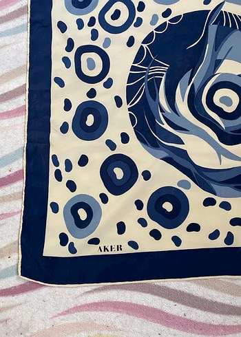 Kadın Mavi Fırfırlı Bohem Eşarp - Görsel 2