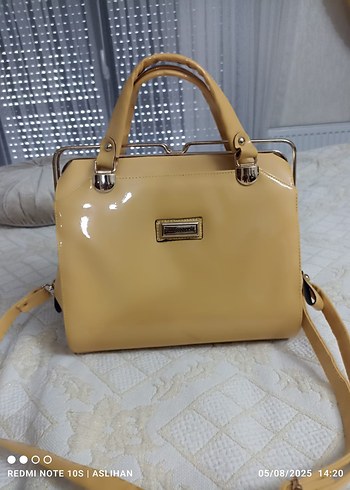 Accessorize Bej Parlak Deri Kadın Çanta