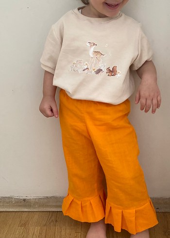 Çocuk keten Pantalon penye tşört - Görsel 3