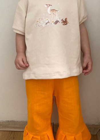 Çocuk keten Pantalon penye tşört - Görsel 6