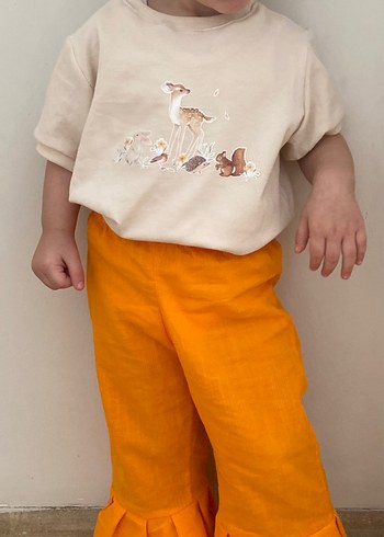 Çocuk keten Pantalon penye tşört - Görsel 4