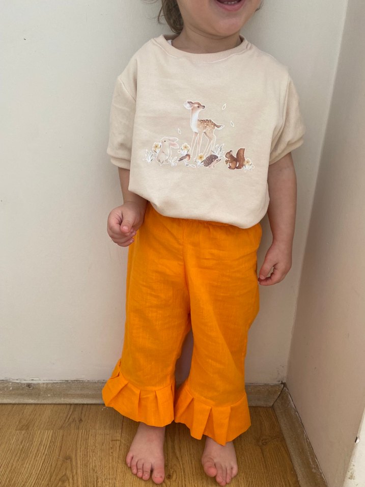 Çocuk keten Pantalon penye tşört - Görsel 2