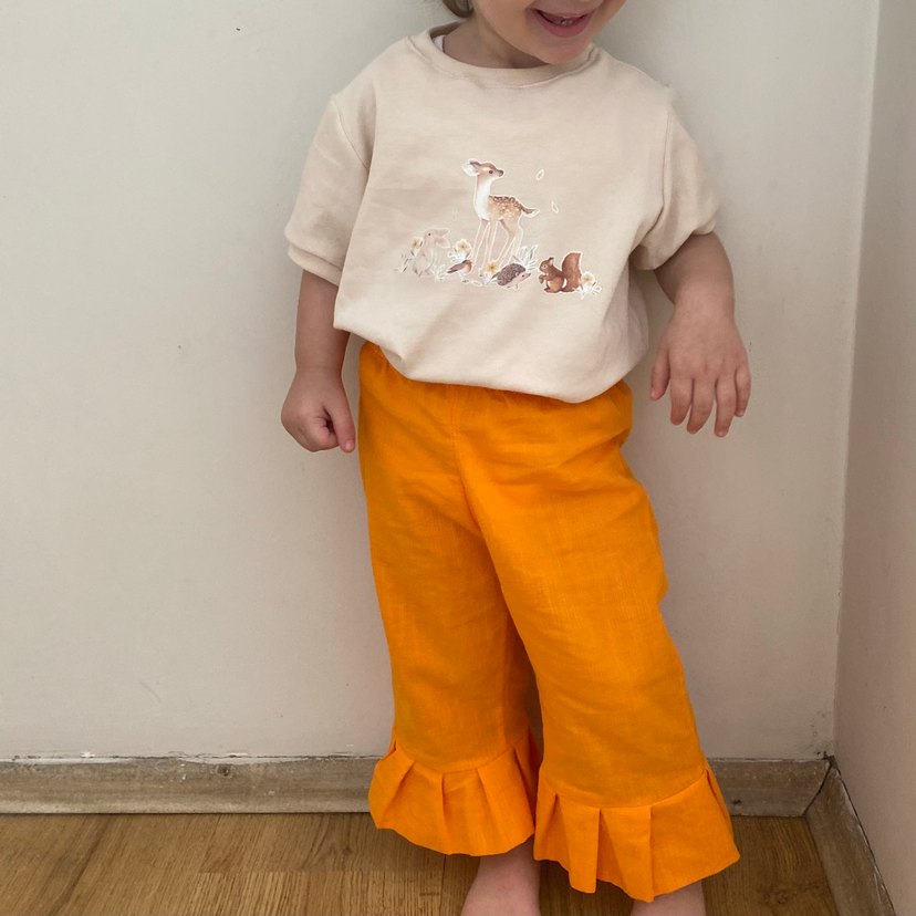 Çocuk keten Pantalon penye tşört - Görsel 3