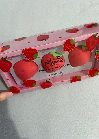 Çilek Temalı 3'lü Makyaj Süngeri Seti - Görsel 4