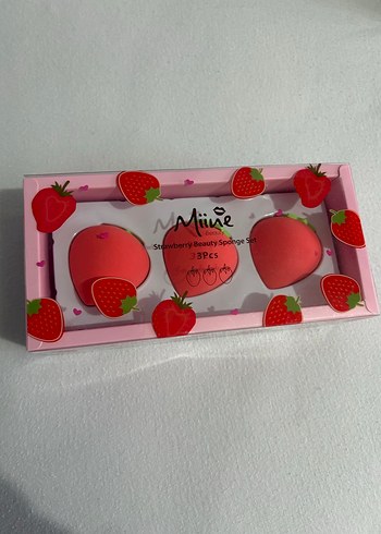 Çilek Temalı 3'lü Makyaj Süngeri Seti - Görsel 2