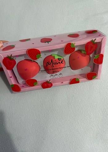 Çilek Temalı 3'lü Makyaj Süngeri Seti - Görsel 5