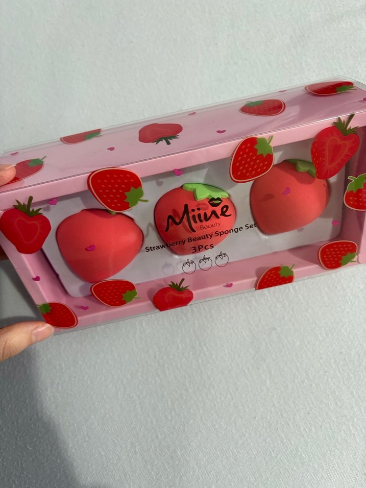 Çilek Temalı 3'lü Makyaj Süngeri Seti - Görsel 4