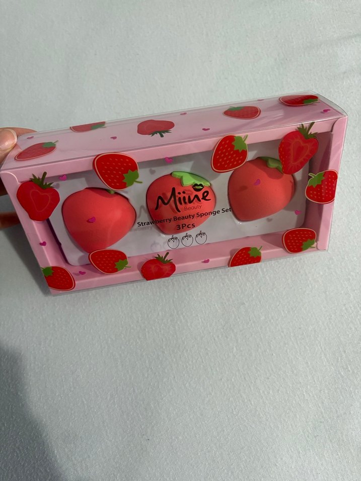 Çilek Temalı 3'lü Makyaj Süngeri Seti - Görsel 5