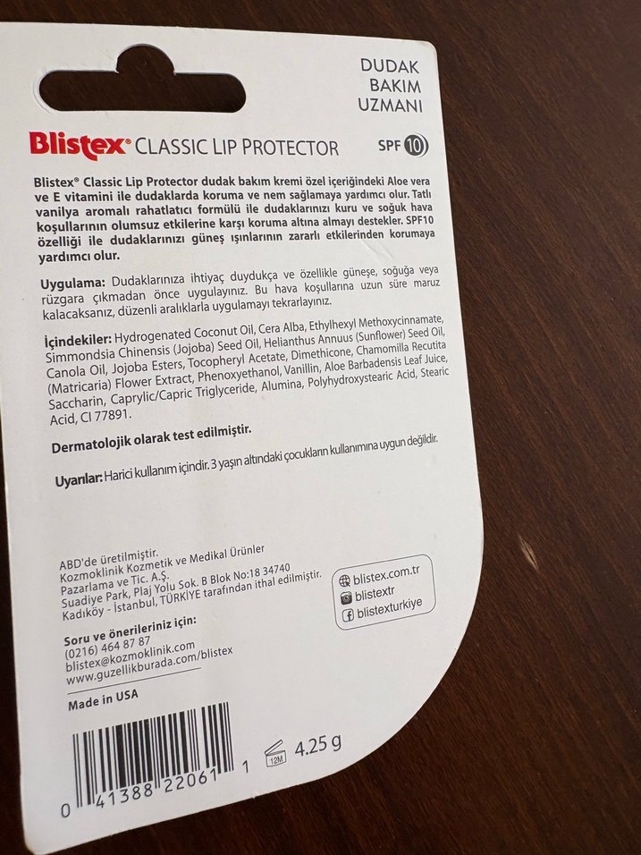 Blistex Classic Lip Protector Dudak Kremi SPF10 - Görsel 2