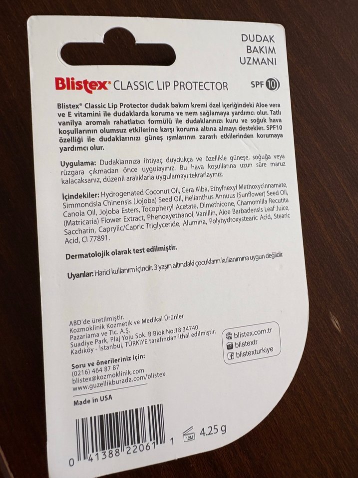 Blistex Classic Lip Protector Dudak Kremi SPF10 - Görsel 3