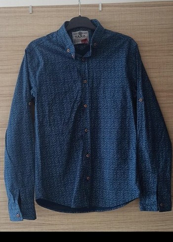 l Beden Kırmızı Regular Fit Denim Erkek Gömlek